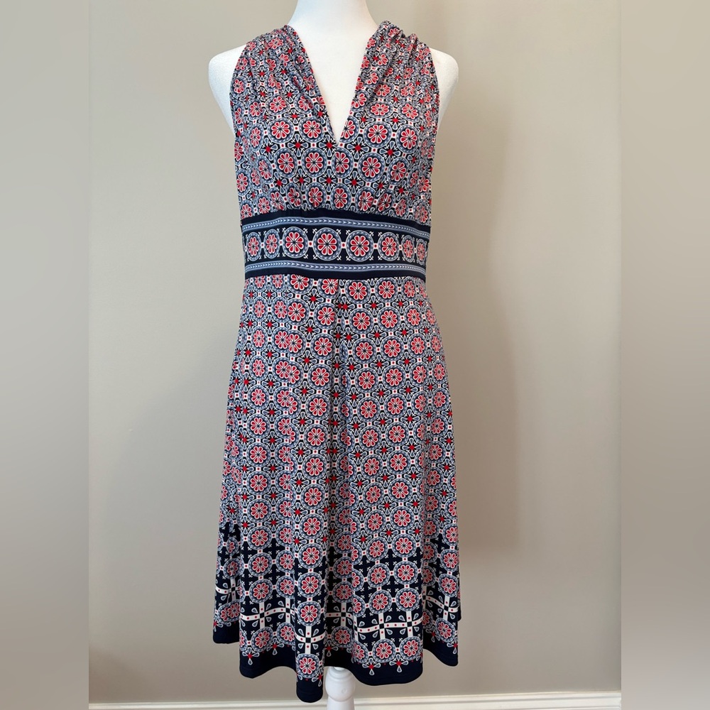 Max Studio Sleeveless Dress Womens Medium *Like New* Red/White/Blue